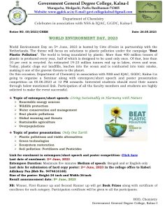 COMPETITION ON WORLD ENVIRONMENT DAY, 5TH JUNE 2023